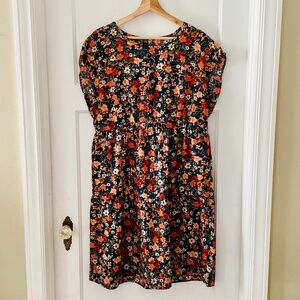Emery Rose Cottagecore Shift Dress Women’s L Green Midi Forest Fairy Floral boho